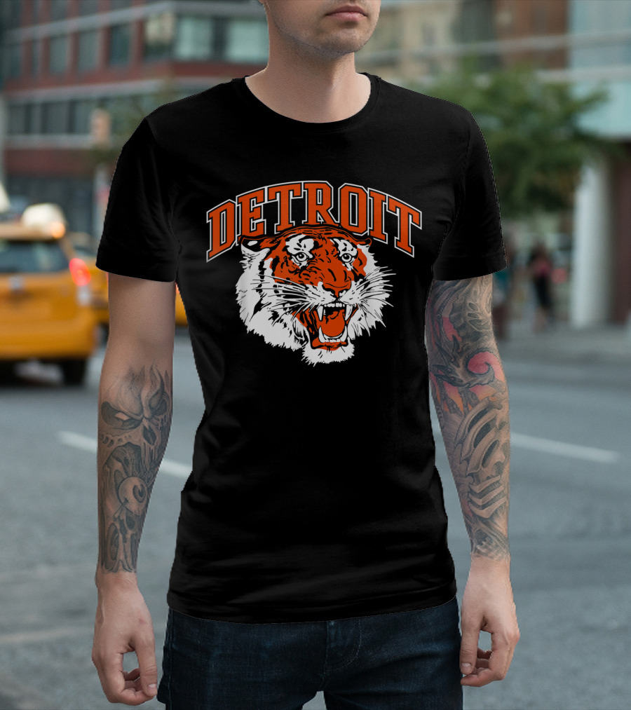 Detroit Baseball Vintage Bengal Tiger Michigan Sports T-Shirt