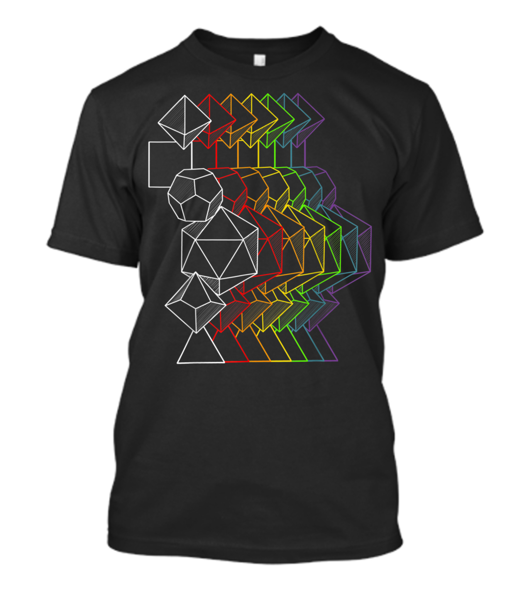 Dice Prism Spectrum Roleplaying Geometric Shapes T-Shirt