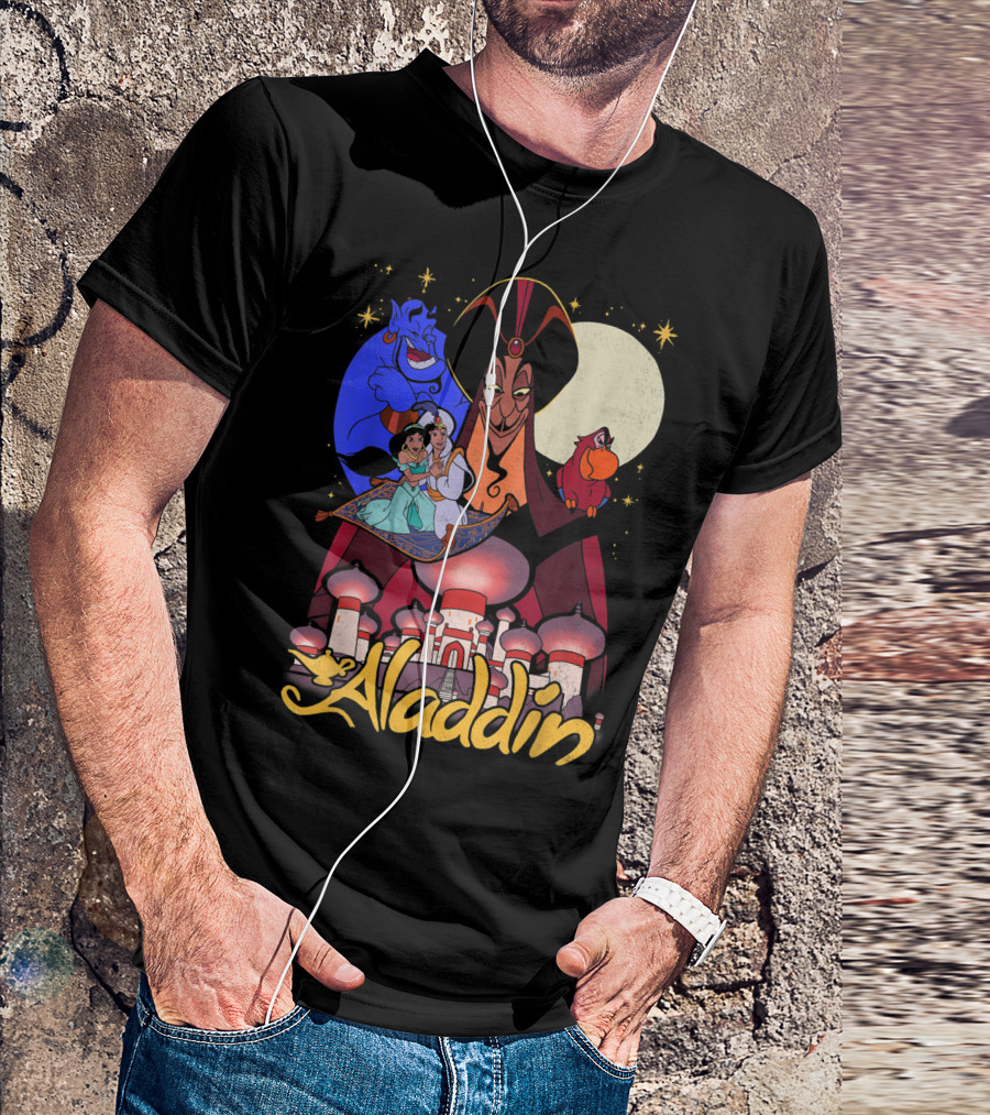 Disney Aladdin Jafar Jasmine Genie Magic Carpet Moonlit Adventure T-Shirt