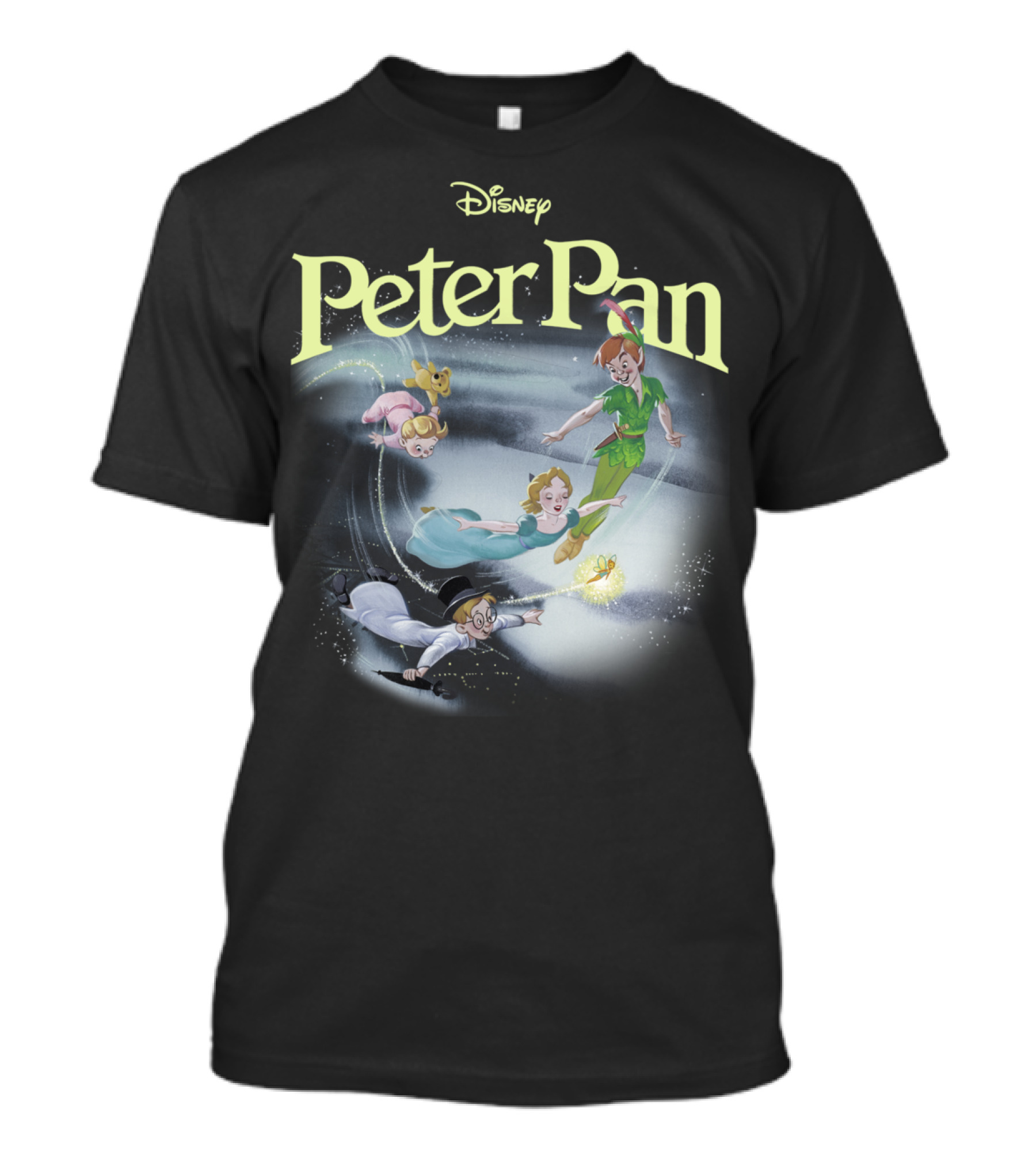 Disney Peter Pan Flying With Tinker Bell And Friends T-Shirt