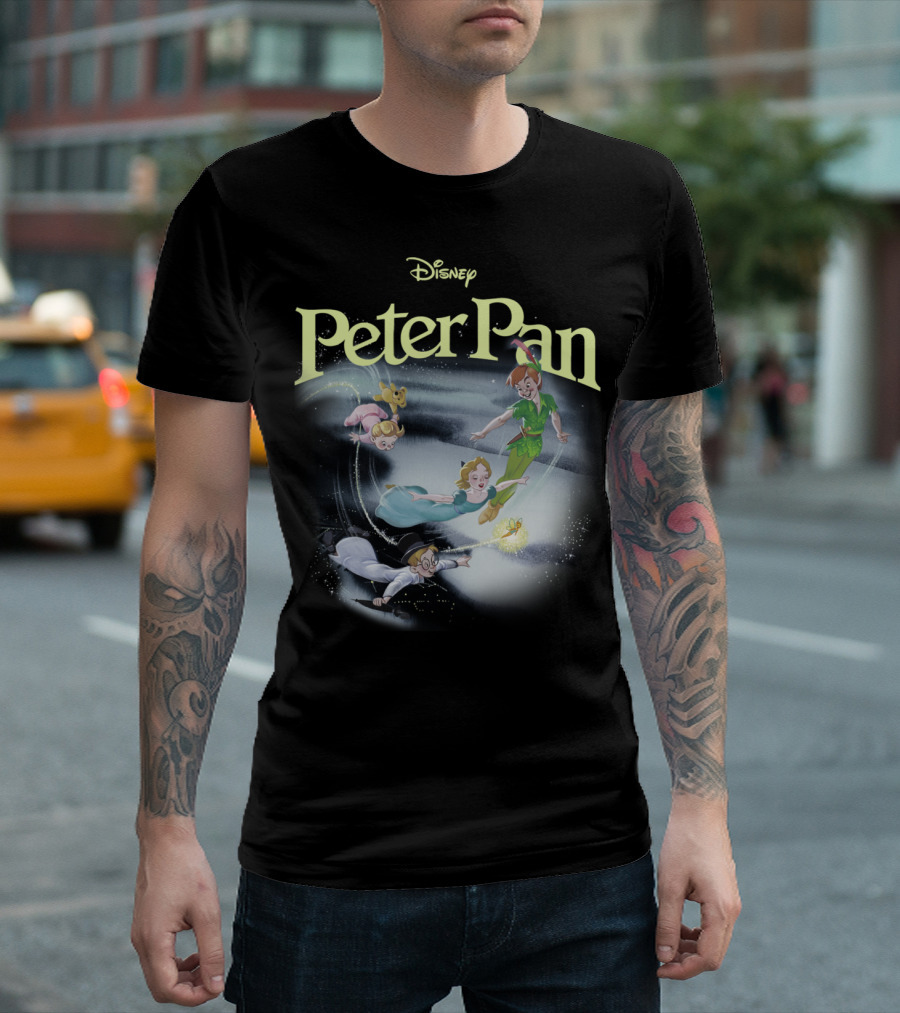 Disney Peter Pan Flying With Tinker Bell And Friends T-Shirt