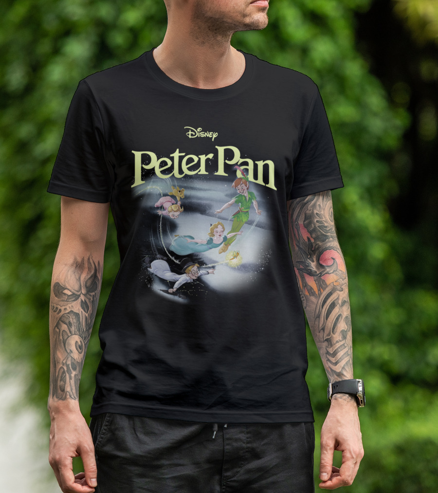 Disney Peter Pan Flying With Tinker Bell And Friends T-Shirt