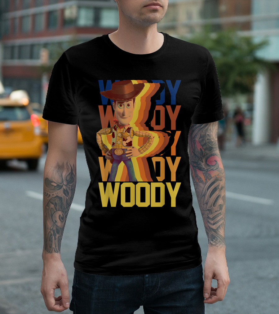 Woody Toy Story Character Name Stack Disney Pixar T-Shirt