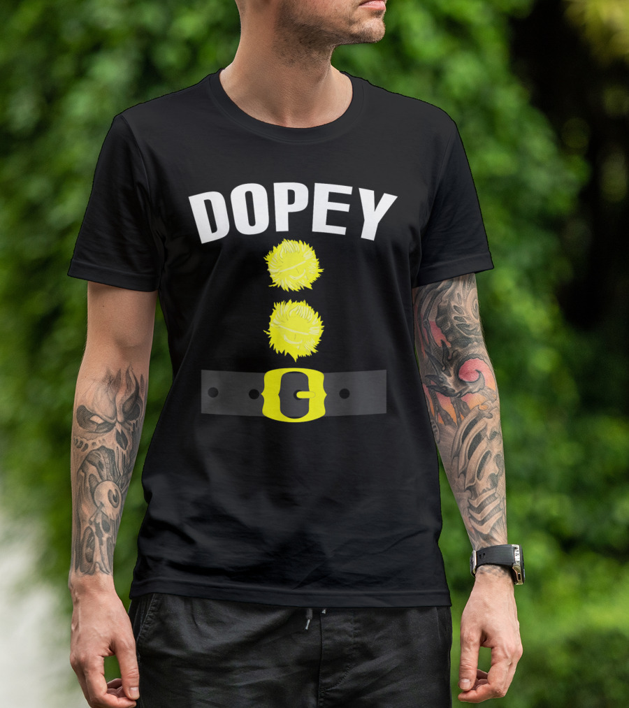 Dopey Dwarf Costume Dopey Halloween Belt Buckle Fuzzy Green T-Shirt