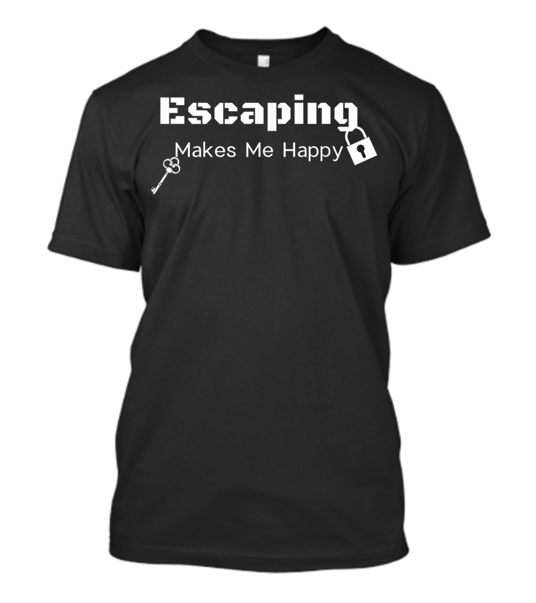 Escaping Makes Me Happy Key Lock Puzzle Game Lover T-Shirt