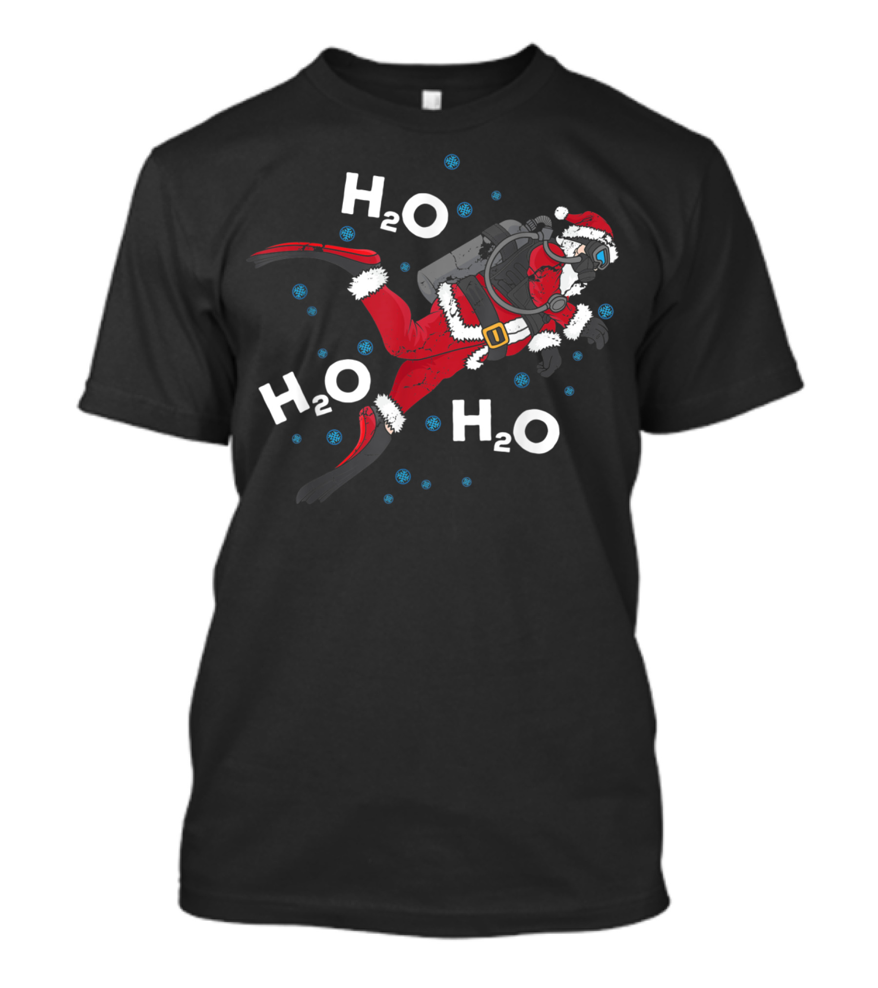 Funny Santa Scuba Diver H2O Christmas Pun T-Shirt