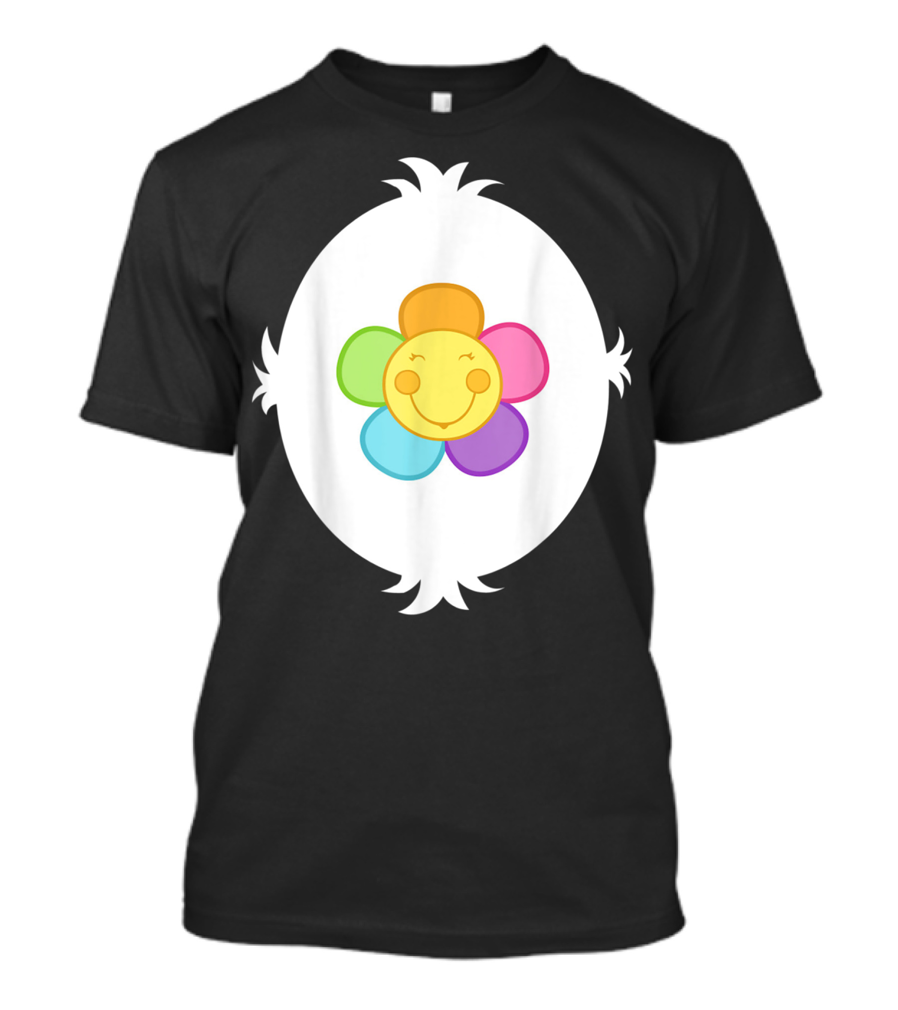 Funny Harmony Bear Smiley Rainbow Flower T-Shirt