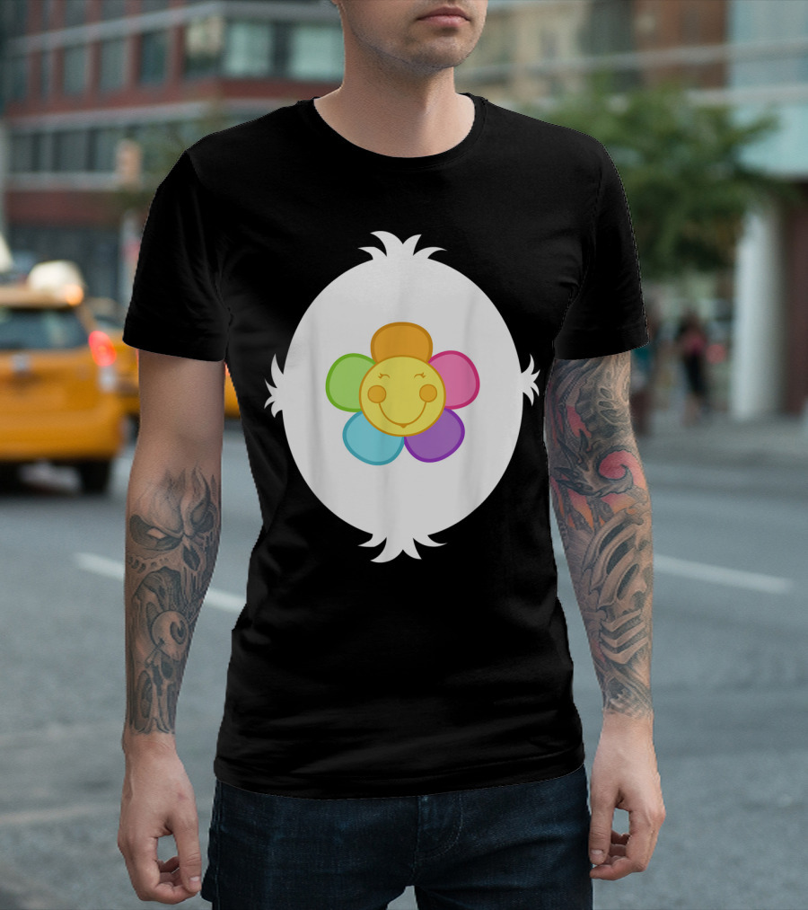 Funny Harmony Bear Smiley Rainbow Flower T-Shirt