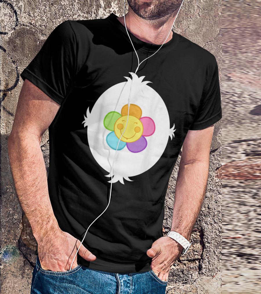 Funny Harmony Bear Smiley Rainbow Flower T-Shirt