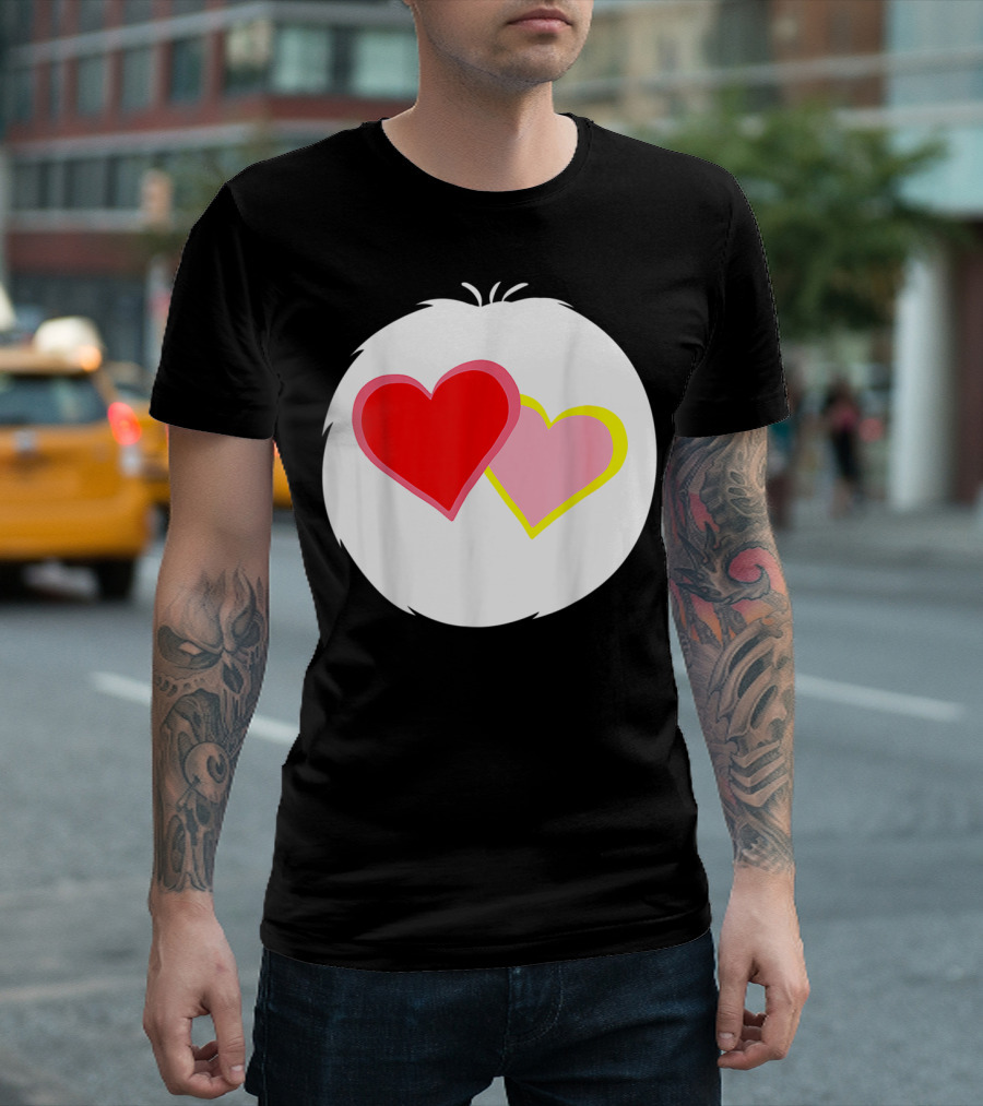 Funny Halloween Bear Costume I Love A Lot Red Pink Hearts T-Shirt