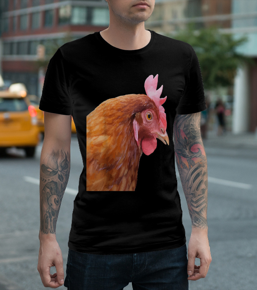 Funny Farmyard Hen Portrait Side View T-Shirt