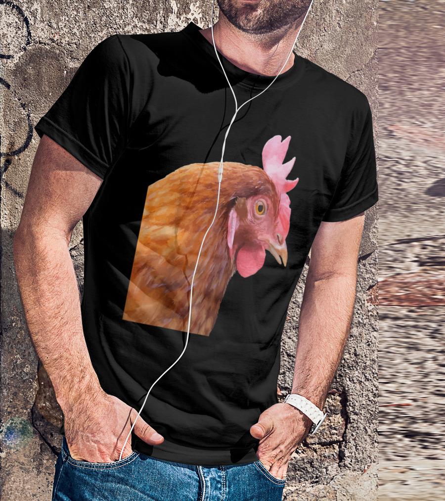 Funny Farmyard Hen Portrait Side View T-Shirt