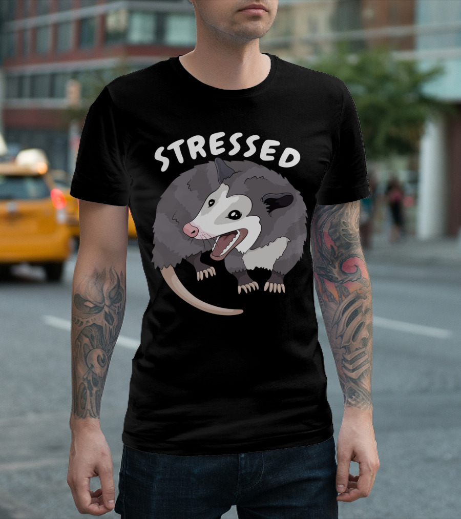Stressed Opossum Introvert Funny Trash Possum T-Shirt