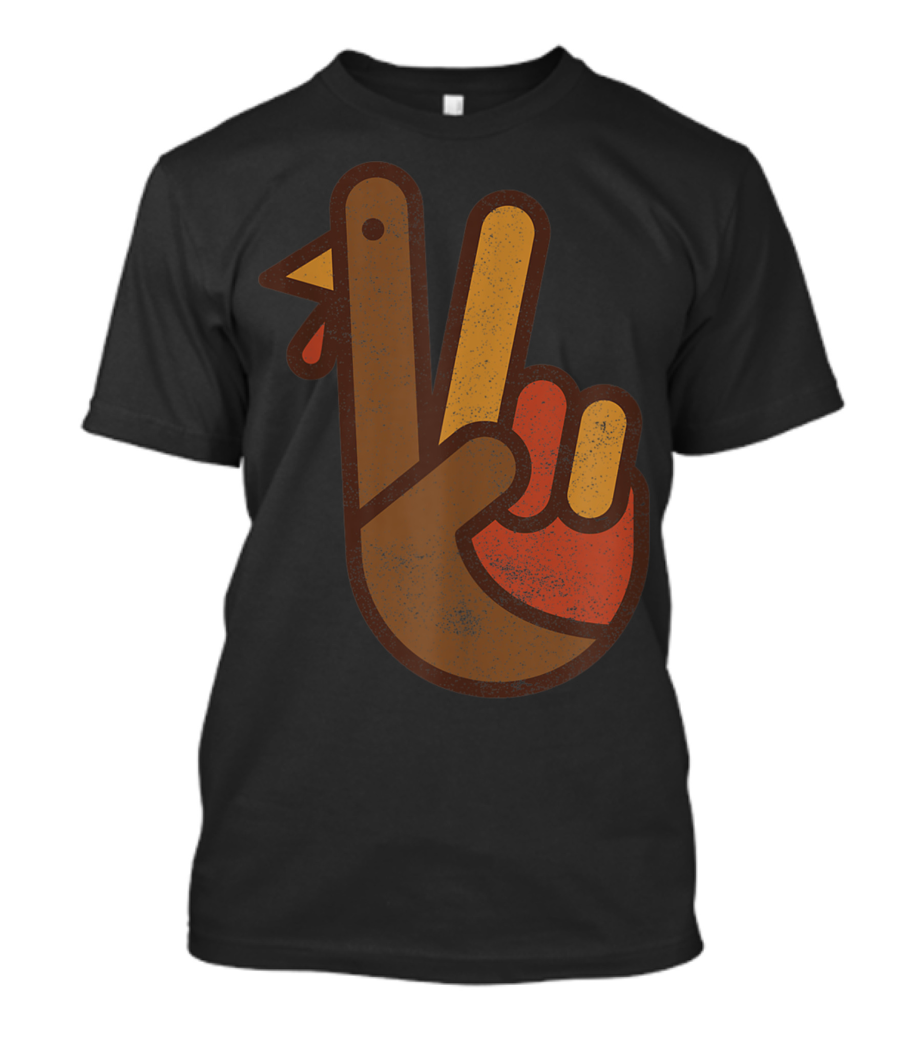 Funny Turkey Peace Hand Gesture T-Shirt