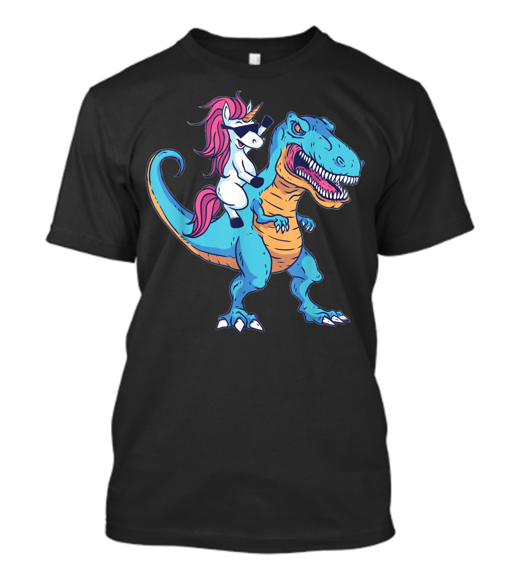 Funny Unicorn Riding T-Rex Dinosaur Adventure T-Shirt