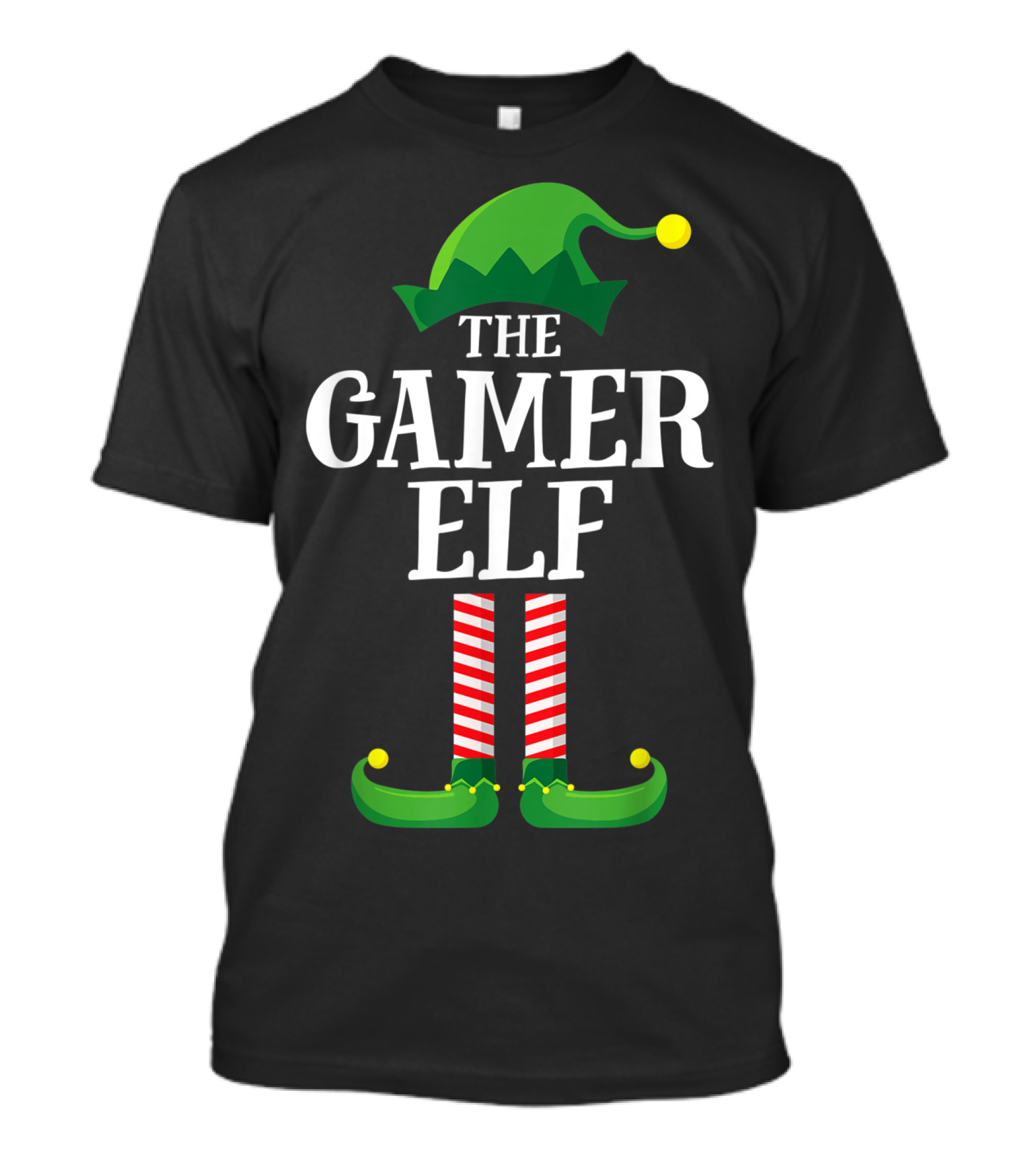 The Gamer Elf Matching Family Group Festive Holiday Costume T-Shirt