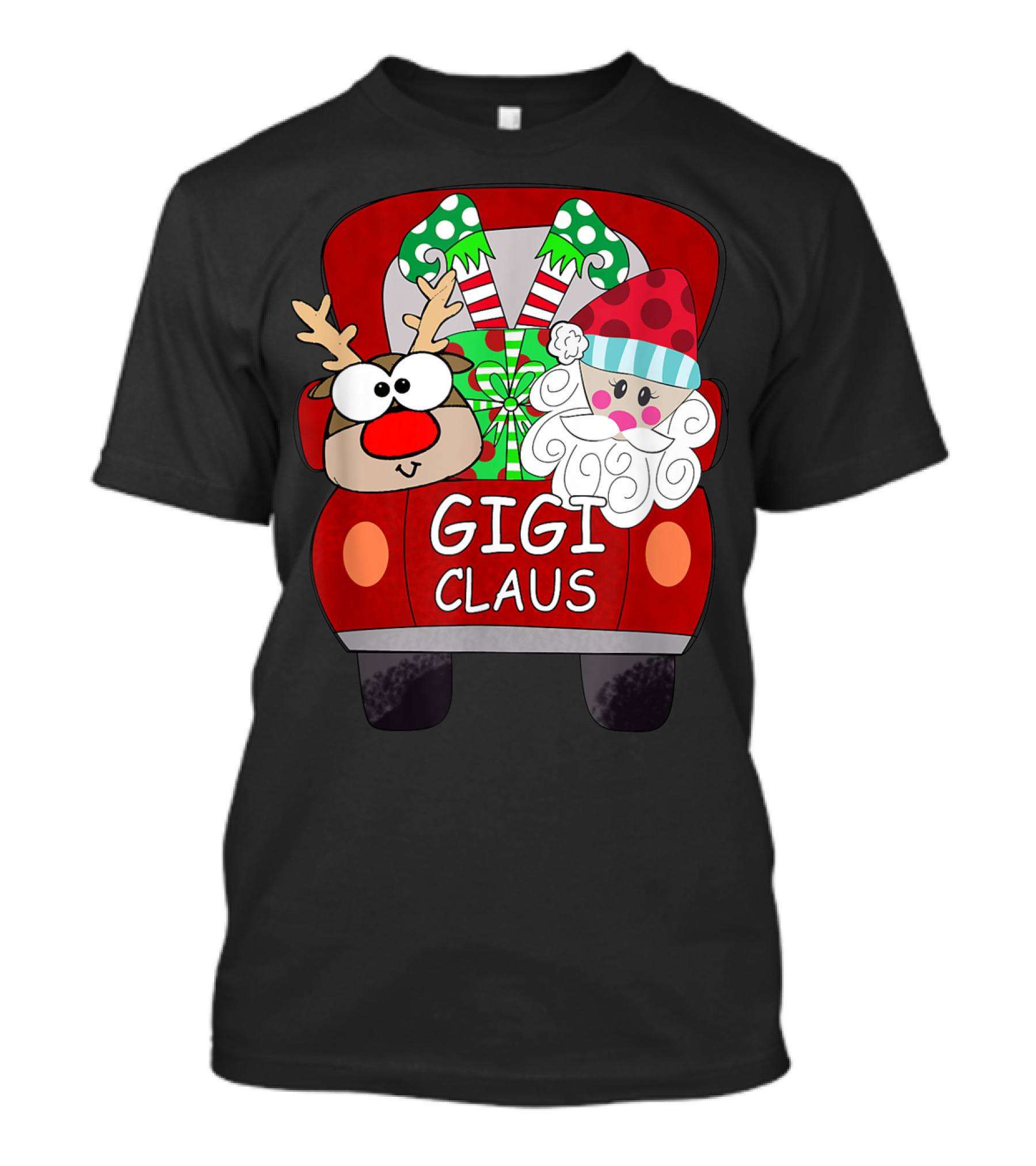 Gigi Claus Santa Reindeer Christmas Car Festive Funny Gigi T-Shirt