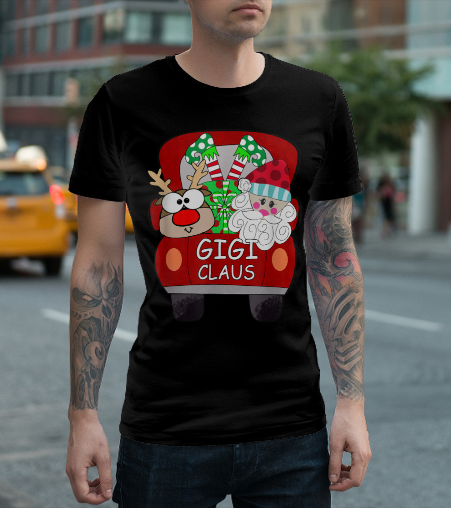 Gigi Claus Santa Reindeer Christmas Car Festive Funny Gigi T-Shirt