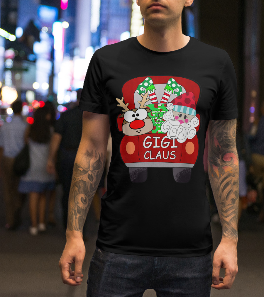 Gigi Claus Santa Reindeer Christmas Car Festive Funny Gigi T-Shirt