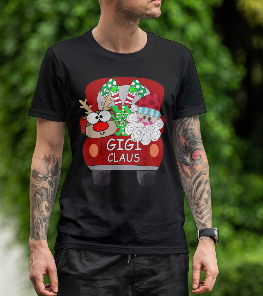 Gigi Claus Santa Reindeer Christmas Car Festive Funny Gigi T-Shirt