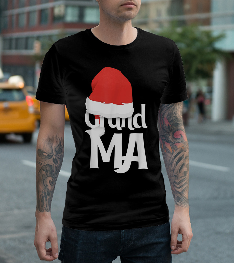 Grandma MA with Santa Hat T-Shirt