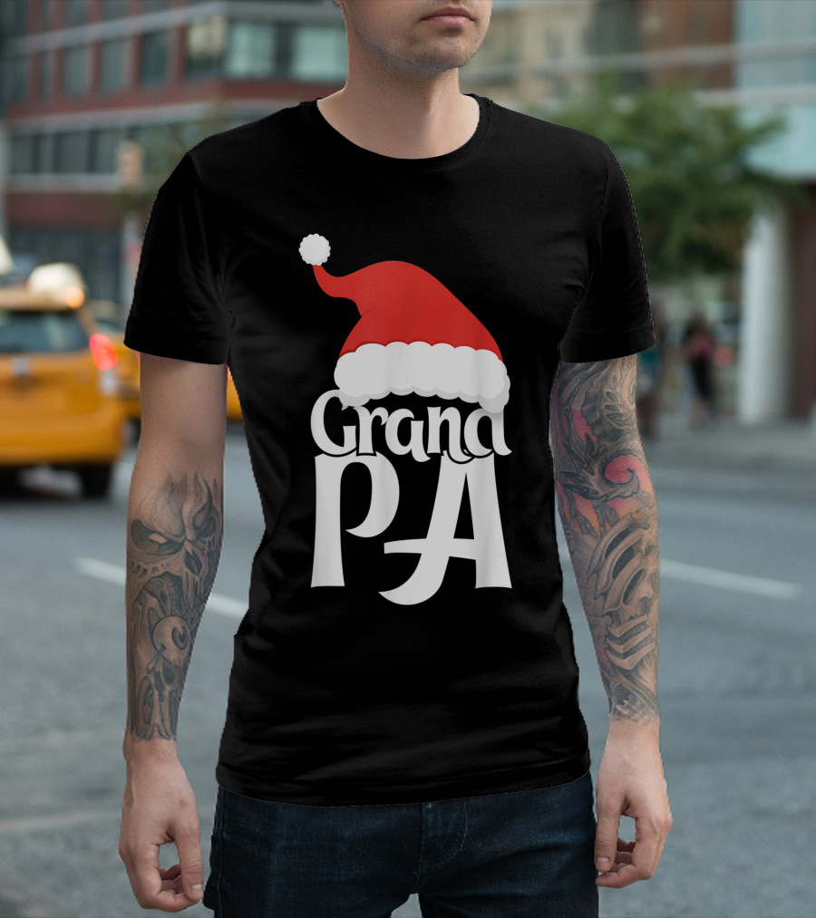 Grandpa Santa Hat Christmas T-Shirt