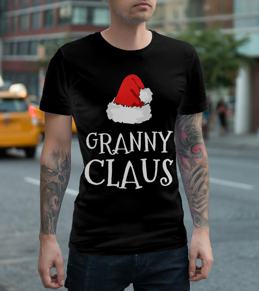 Granny Claus Christmas Hat Family Group Holiday T-Shirt