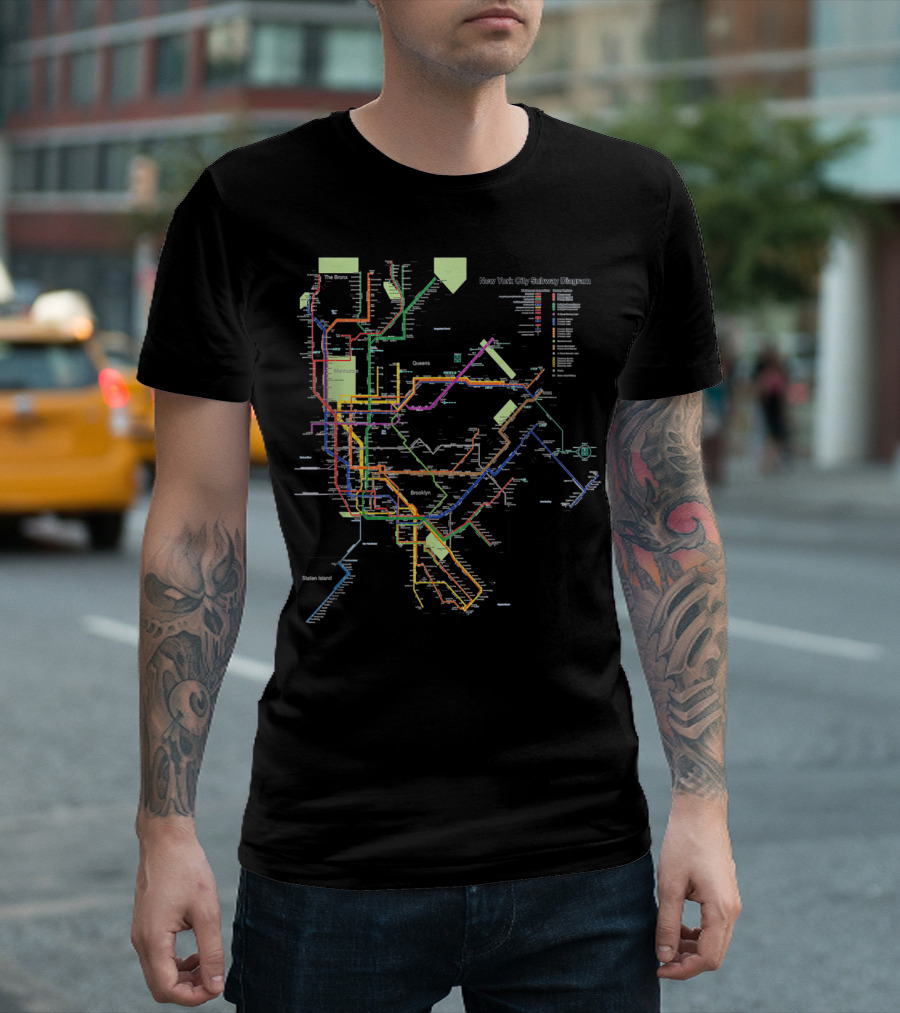 New York City Subway Diagram Map I Heart NY T-Shirt