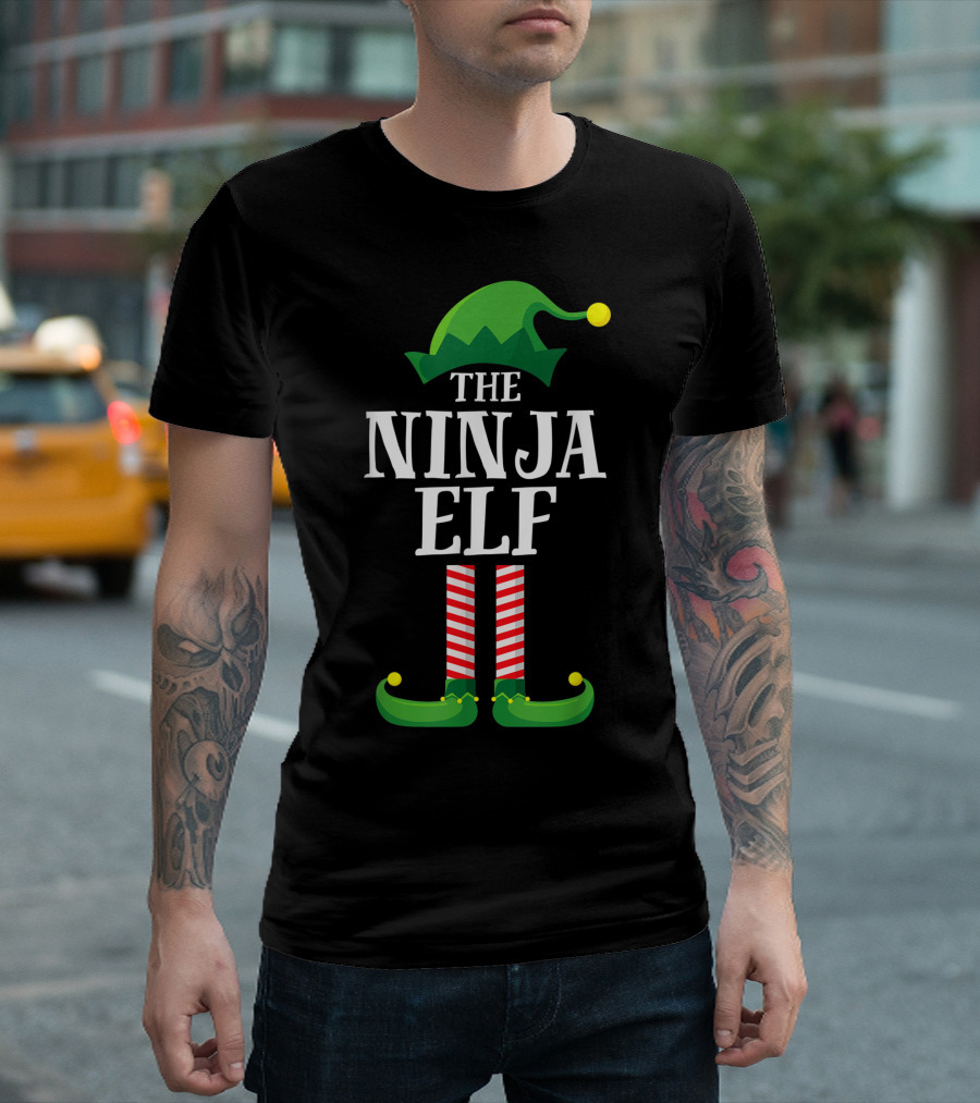 The Ninja Elf Matching Family Group Christmas Humor T-Shirt