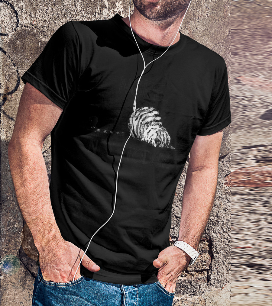 Nope Not Today Funny Lazy Cat Kittens Lover T-Shirt
