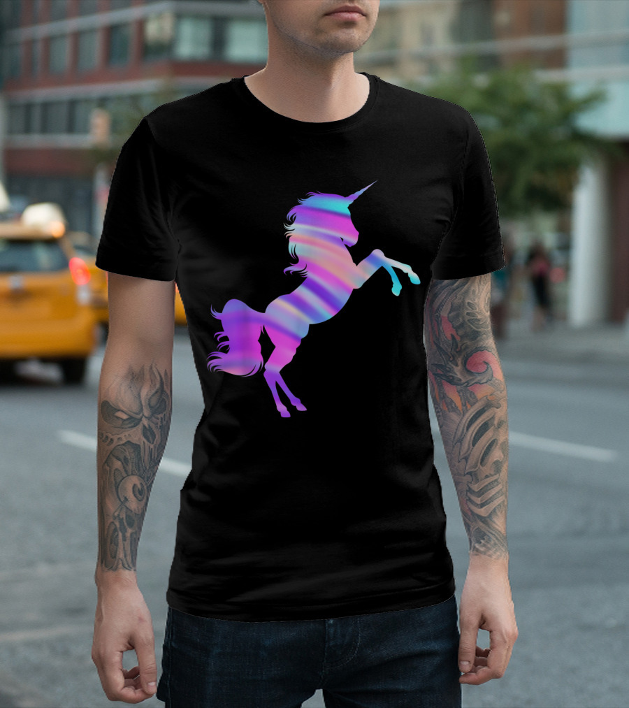 Pastel Goth Unicorn Vaporwave Kawaii Rainbow Gradient T-Shirt