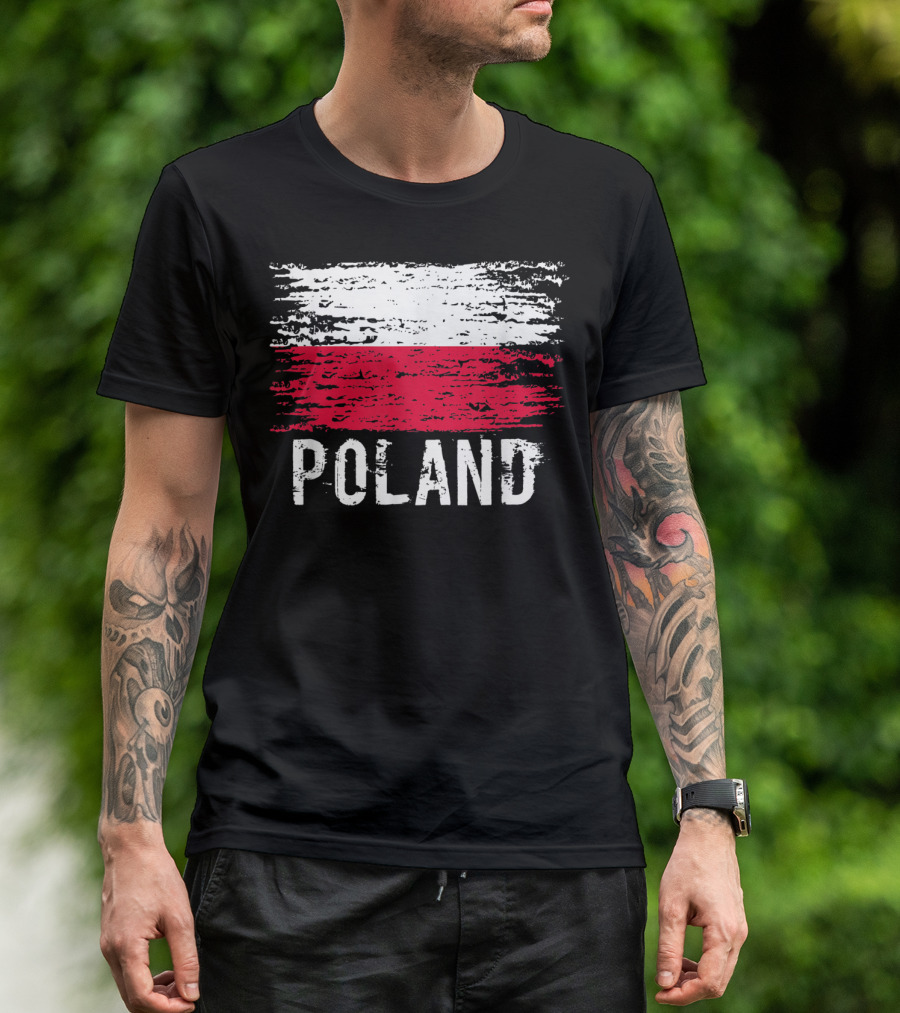 Polish Flag Pride Vintage Poland Roots T-Shirt