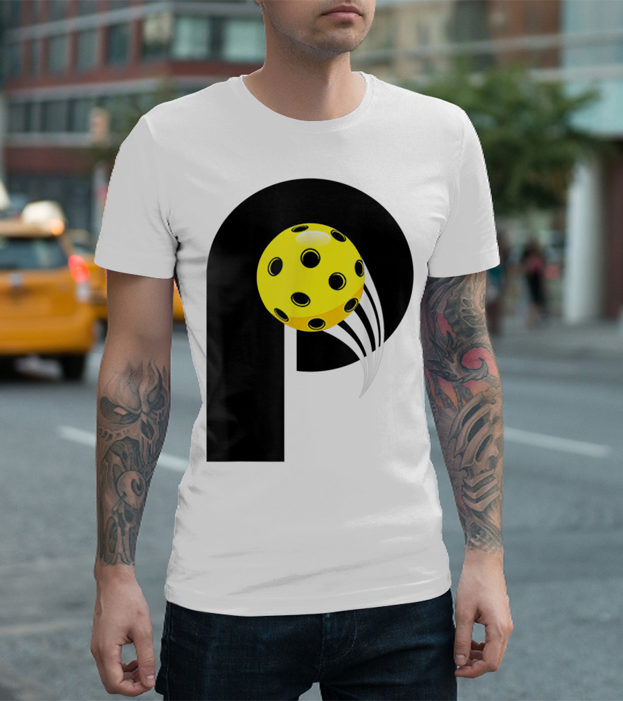 Power Pickleball P Dynamic Yellow Ball T-Shirt