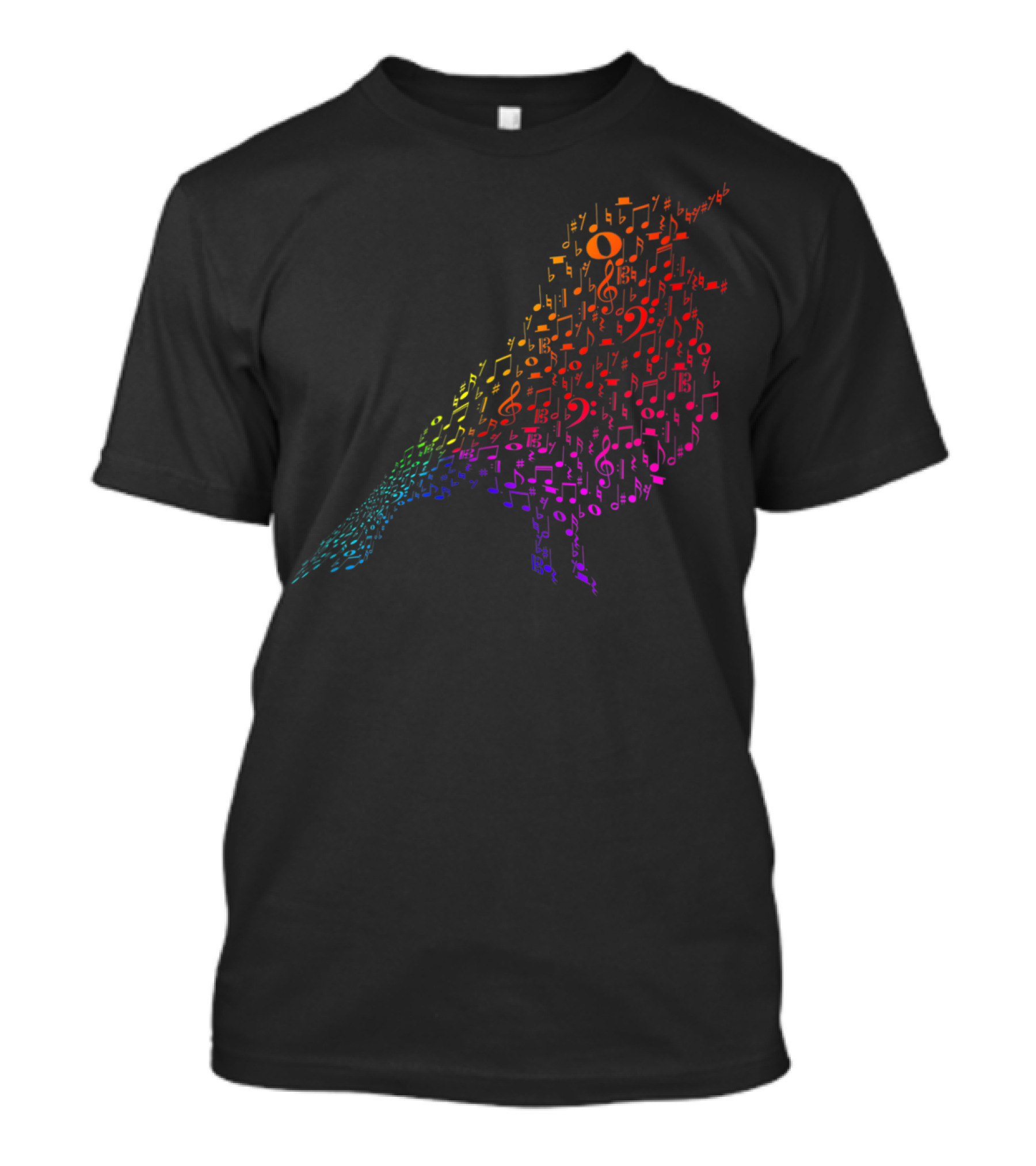 Rainbow Musical Songbird Notes T-Shirt