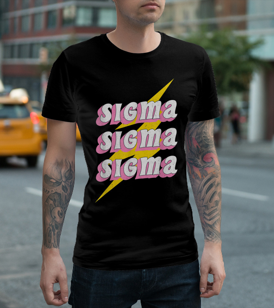 Sigma Sigma Sigma 70S Greek Lightning Bolt T-Shirt