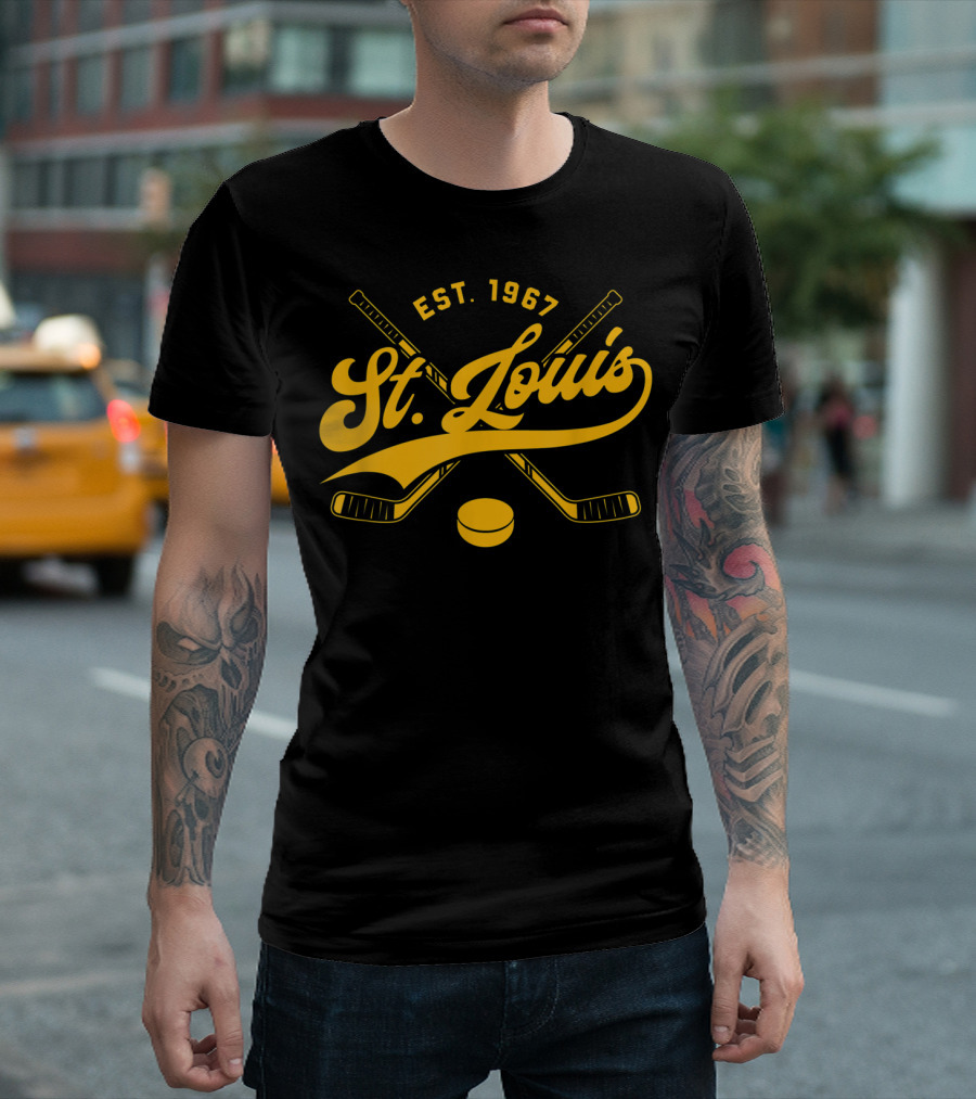 St Louis Vintage Ice Hockey Sticks Est 1967 T-Shirt