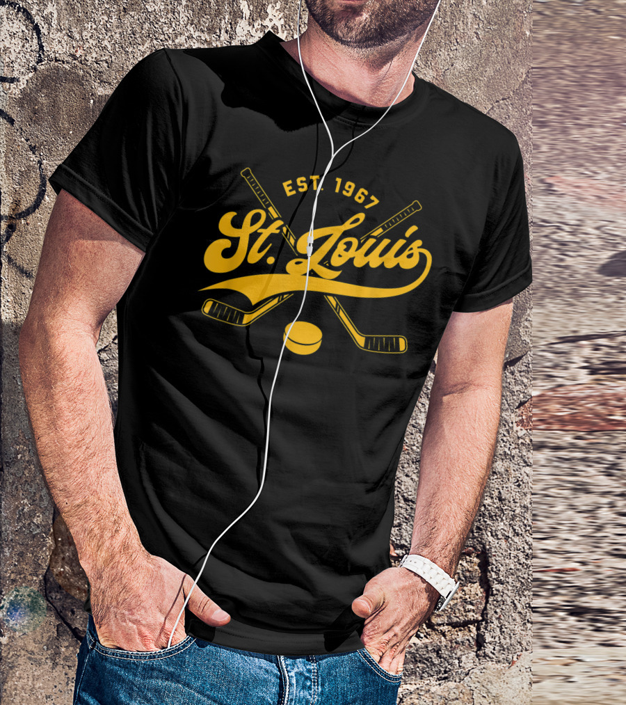 St Louis Vintage Ice Hockey Sticks Est 1967 T-Shirt
