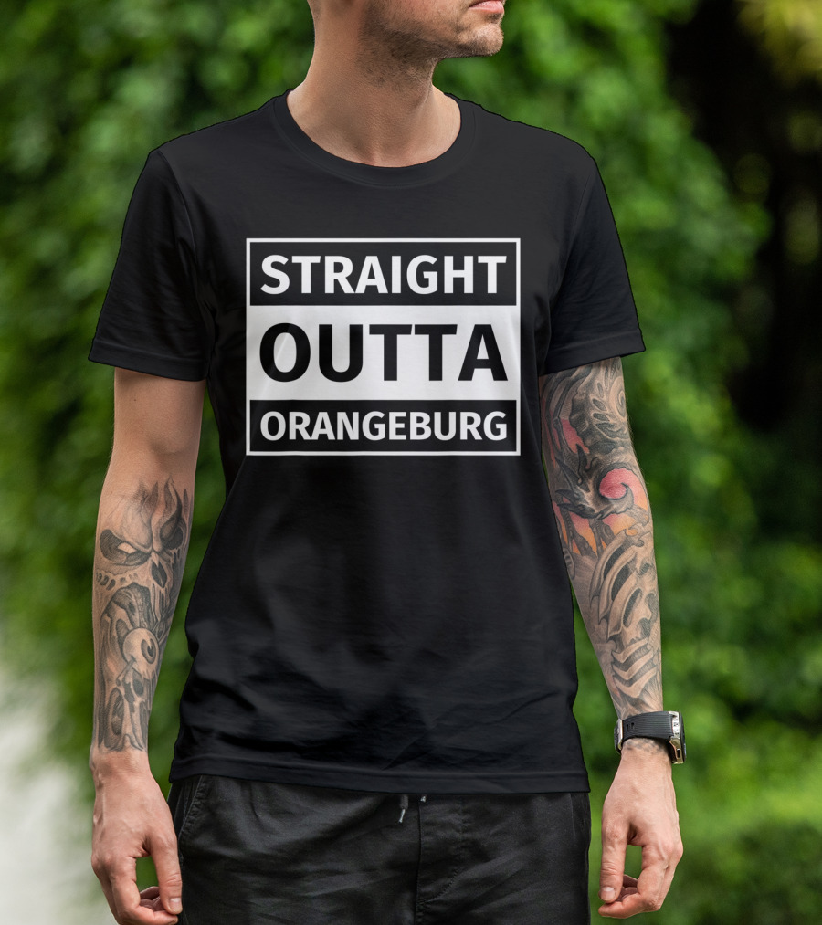 Straight Outta Orangeburg Bold Black And White Block T-Shirt