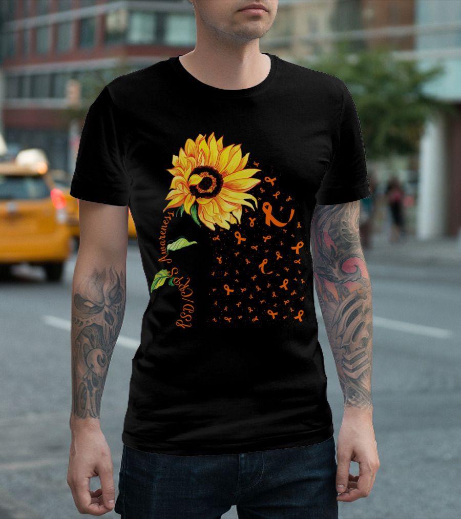 Sunflower RSD CRPS Awareness Orange Ribbon T-Shirt