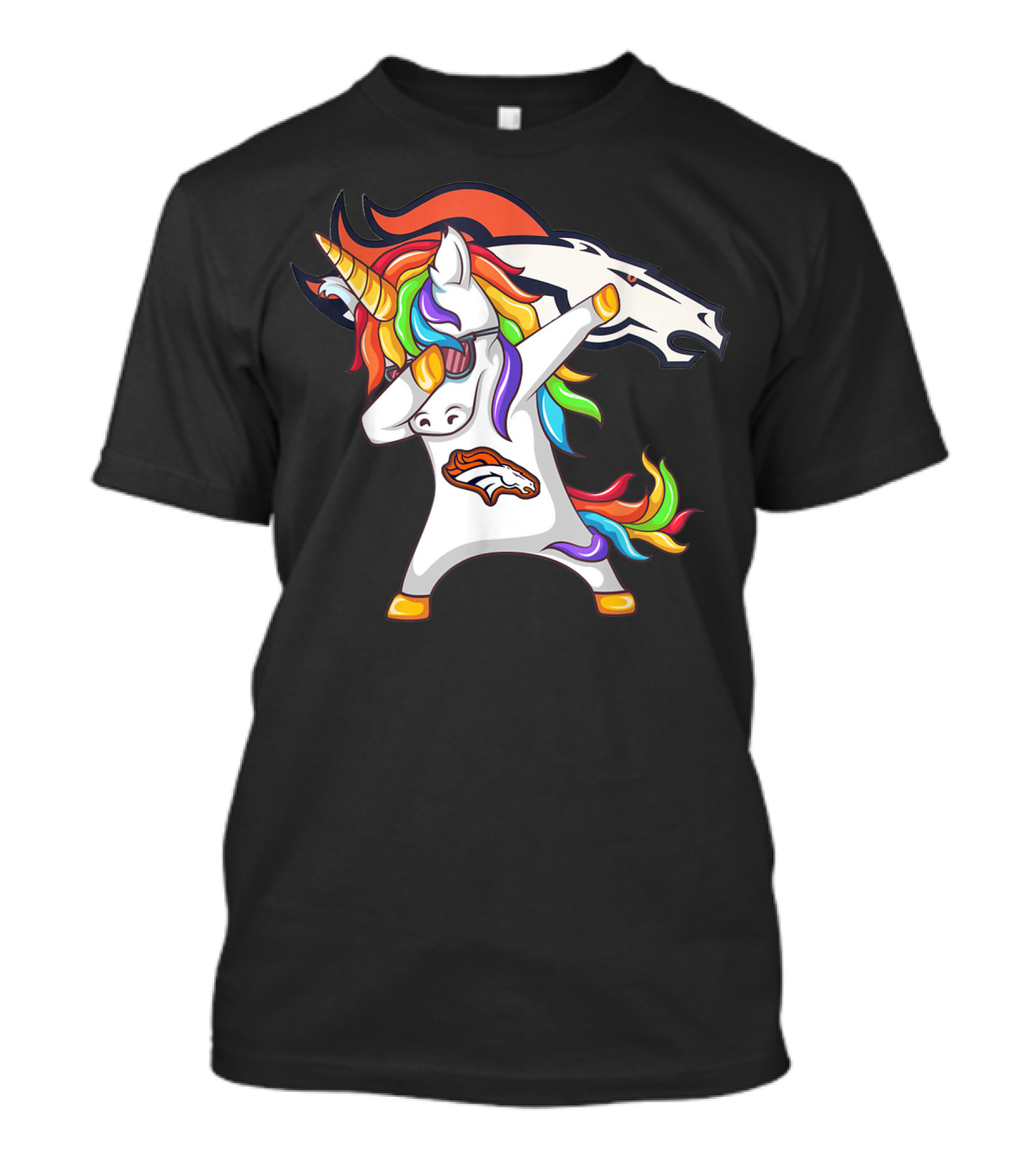 Denver Broncos Fan Unicorn Dabbing Football Team T-Shirt