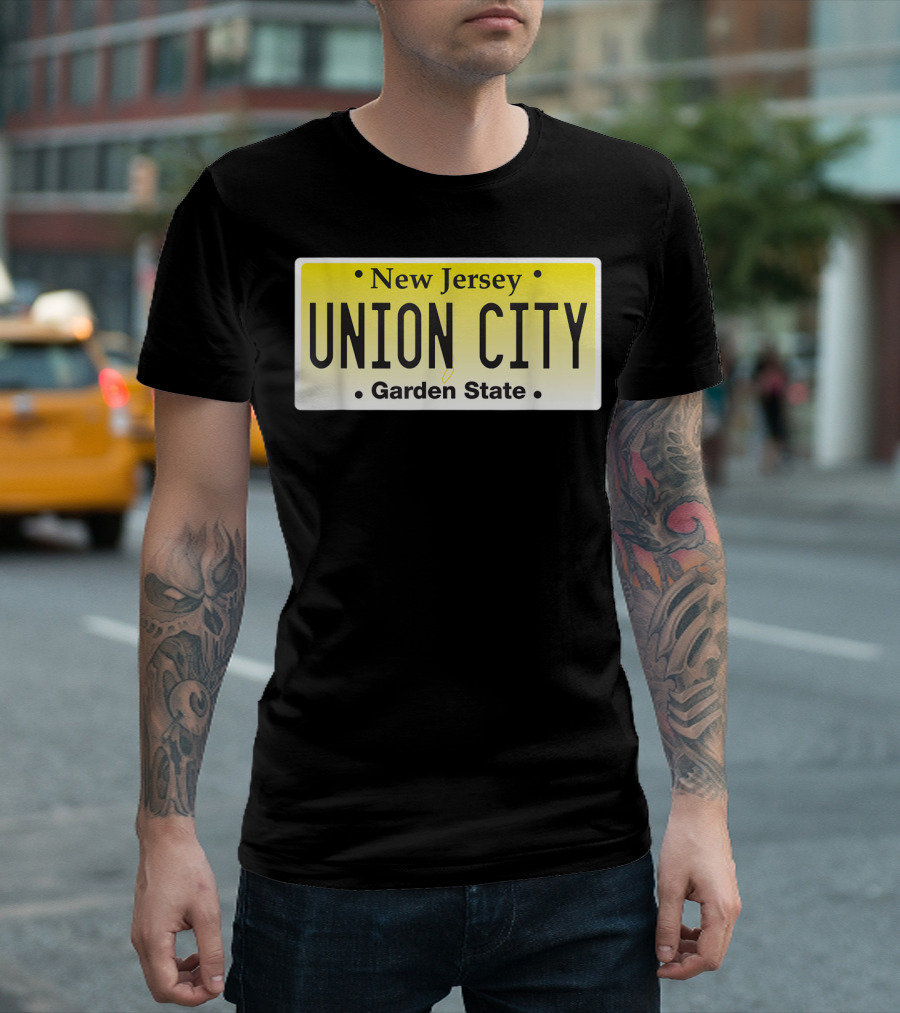 Union City New Jersey Garden State License Plate T-Shirt