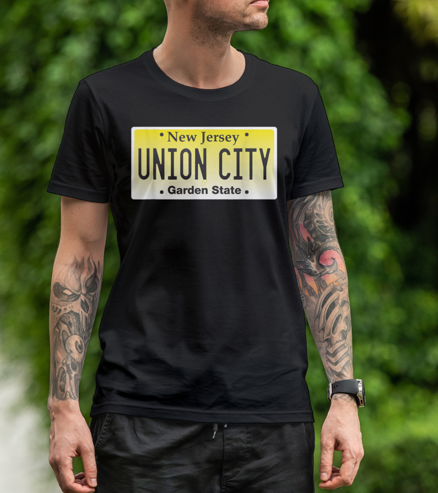 Union City New Jersey Garden State License Plate T-Shirt