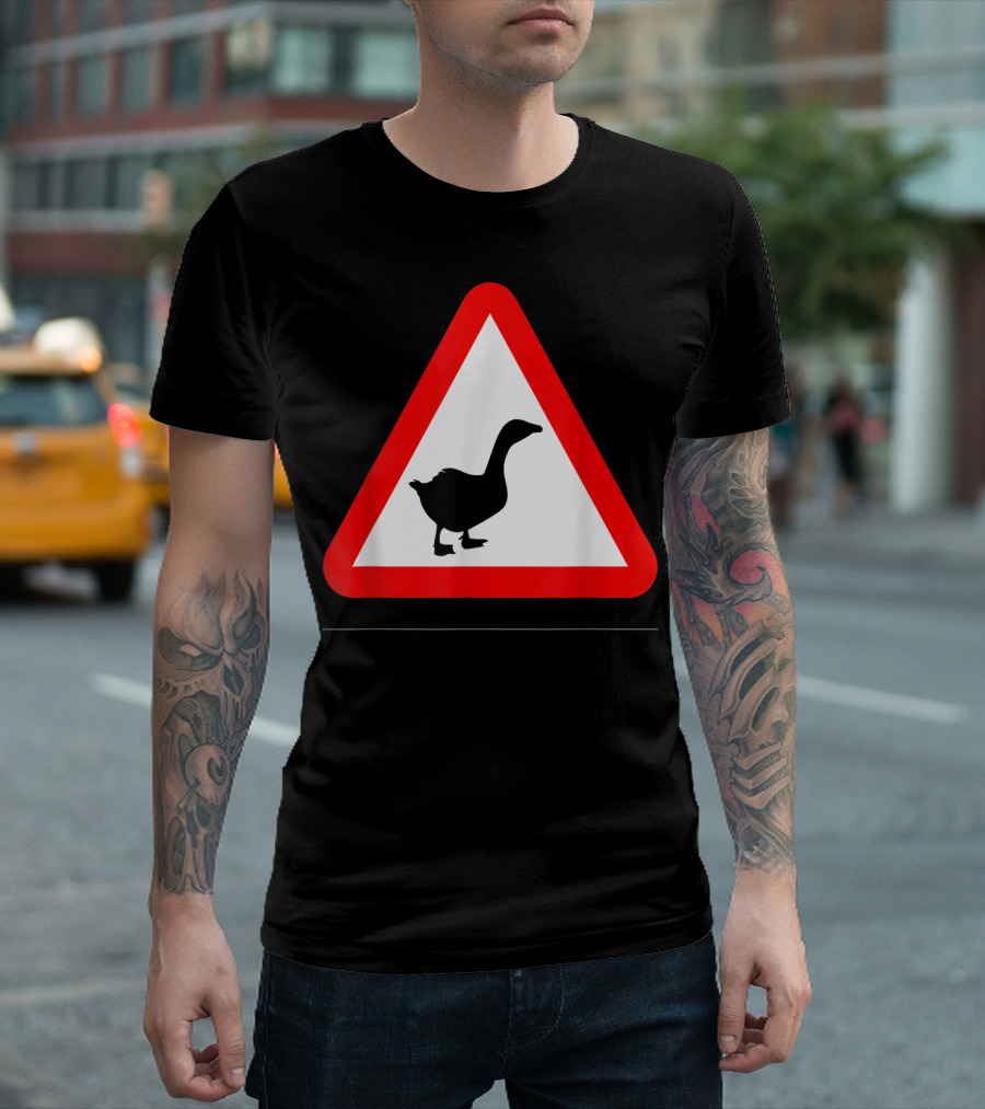 Untitled Goose Game Goose Crossing Warning Sign T-Shirt