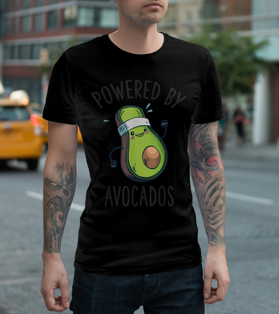 Powered By Avocados Gym Vegan Avocado T-Shirt