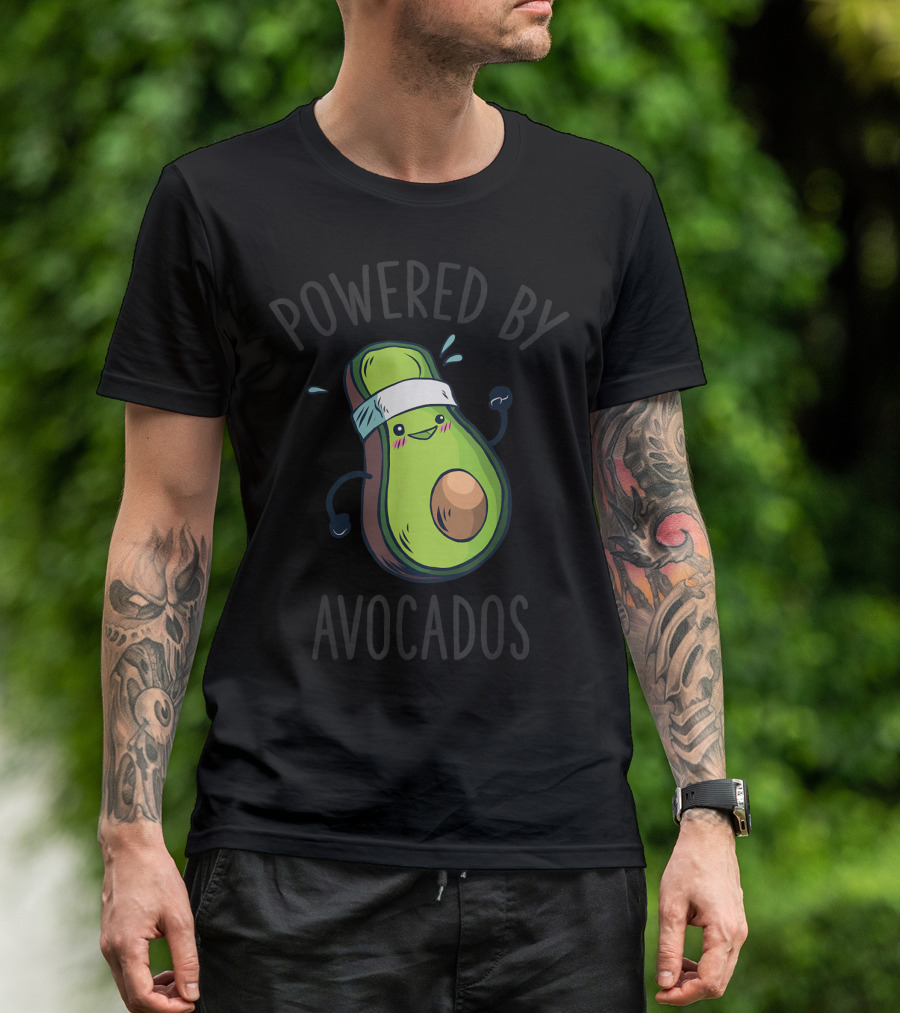 Powered By Avocados Gym Vegan Avocado T-Shirt