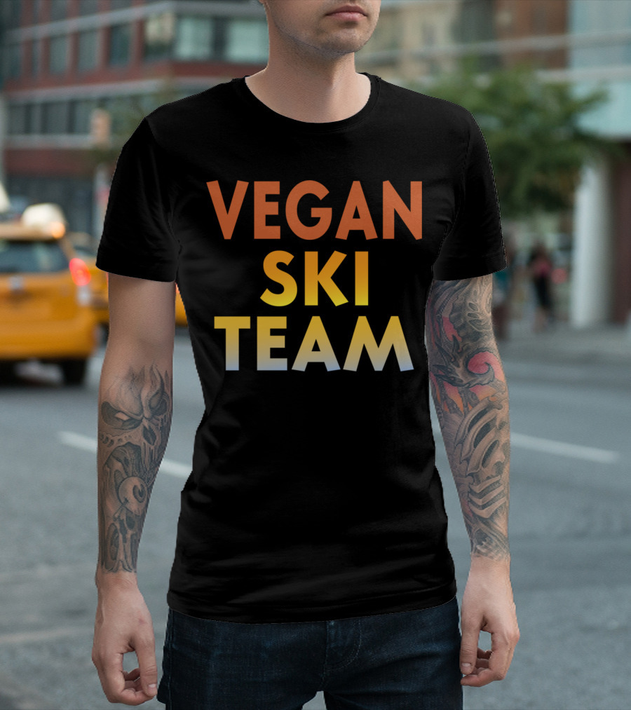 Vegan Ski Team Funny Skiing T-Shirt