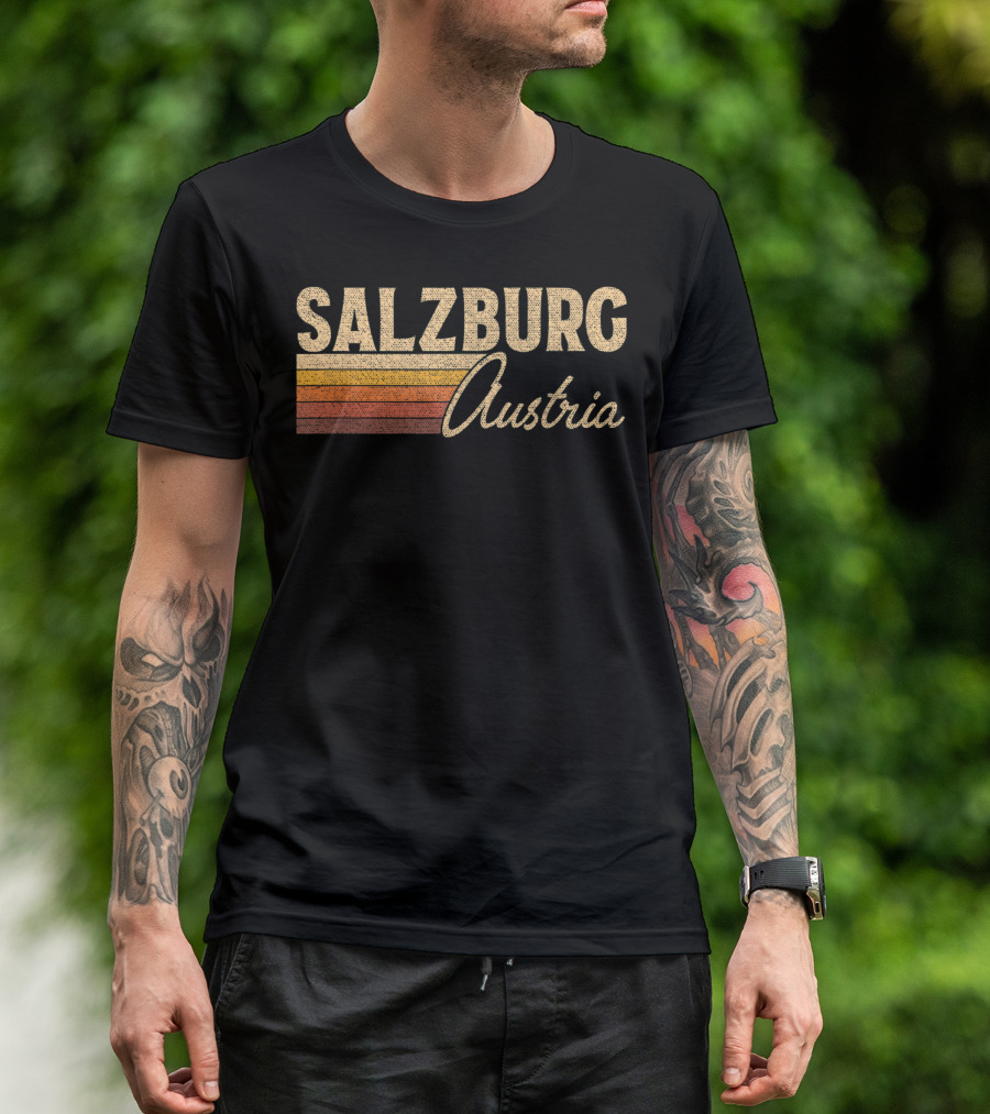 Salzburg Austria Retro Style Vintage Text T-Shirt
