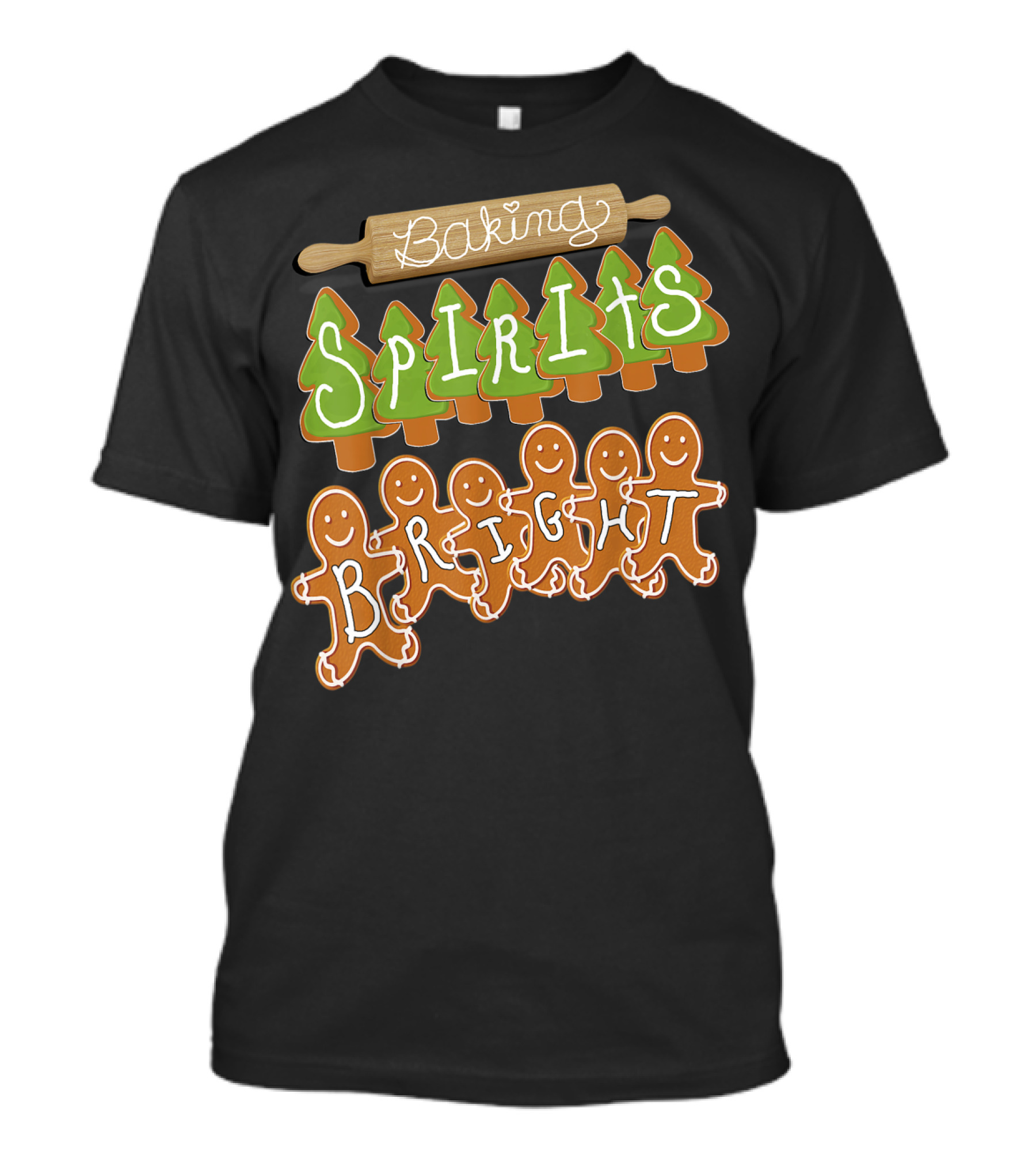 Baking Spirits Bright Gingerbread Trees And Cookies T-Shirt