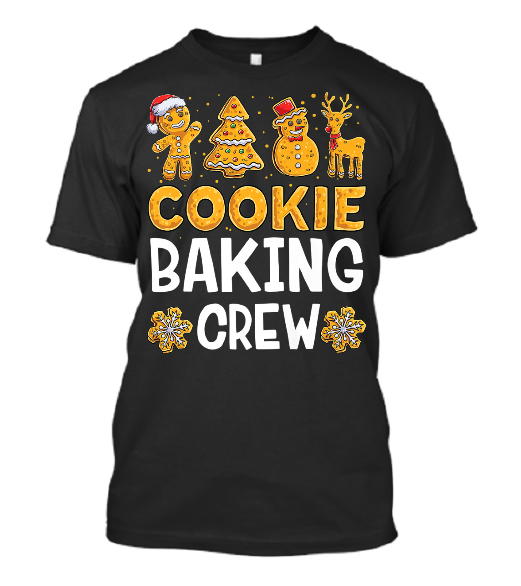 Cookie Baking Crew Christmas Xmas Gingerbread Reindeer Snowman Team T-Shirt