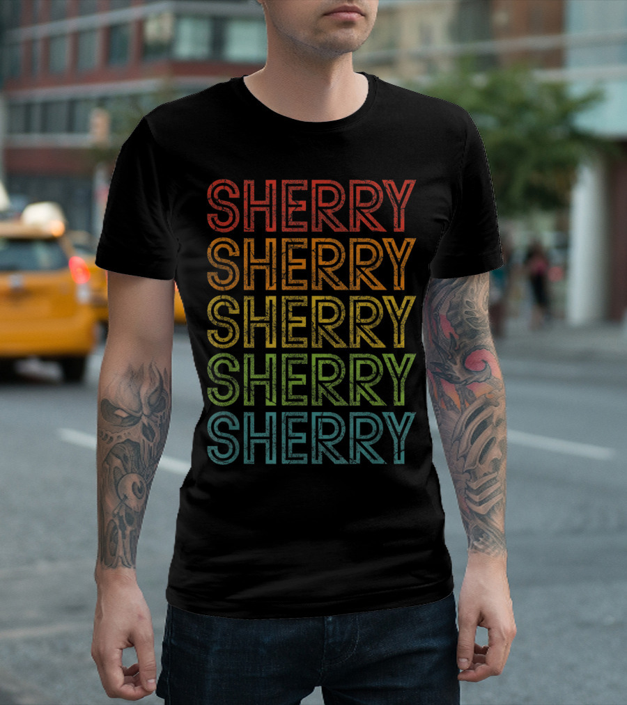 Sherry Vintage Multicolor Text T-Shirt